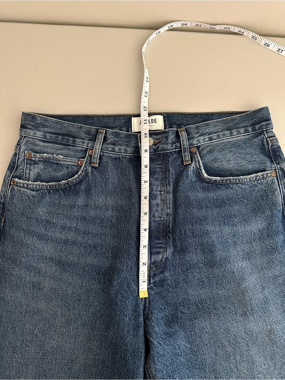 NWOT AGOLDE 90s Straight Jean Mid Rise Size 29 Dark Indigo Quiet Luxury Premium - Picture 9 of 12